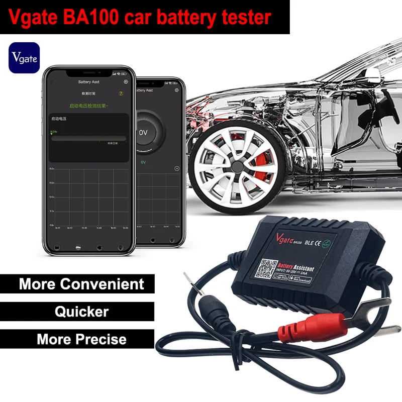 Original Vgate Car Battery Tester Bluetooth 4.0 12V Battery Assistant Car Battery Analyzer Test For Android IOS Phone