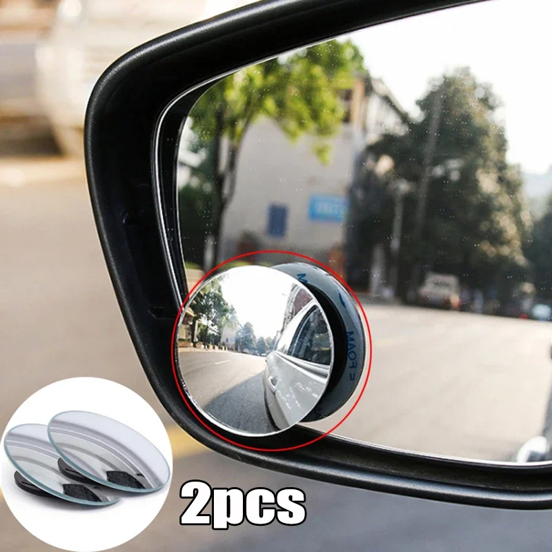 

2Pcs 360° Rotating Car Blind Spot Mirror Round Adjustable Car Rearview Sucker Mirror Convex Wide Angle Rearview Auxiliary Mirror