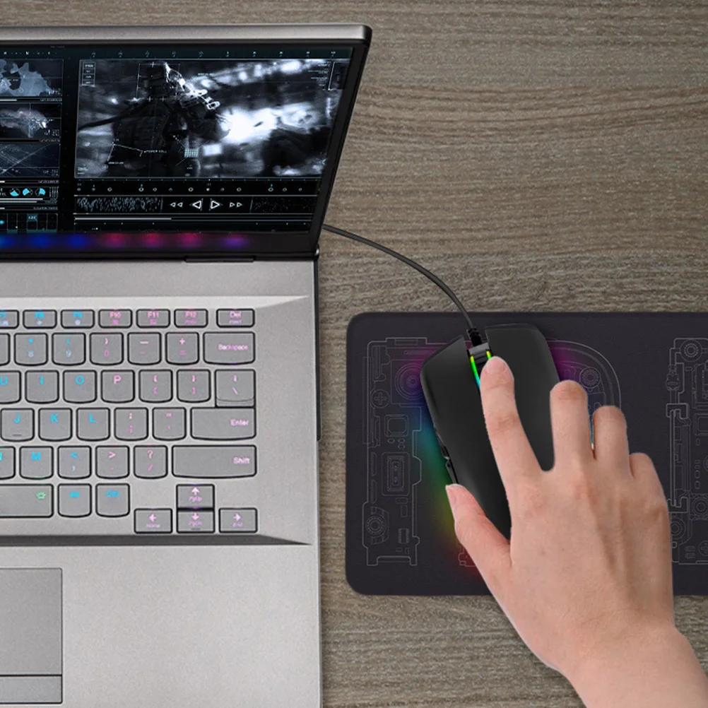 

4 Rgb Backlit Gaming Mouse USB Optical 7 Keys Ergonomic Design 4 Adjustable Dpi 800-3200 Plug Play for Pc Laptop Computer Gamer