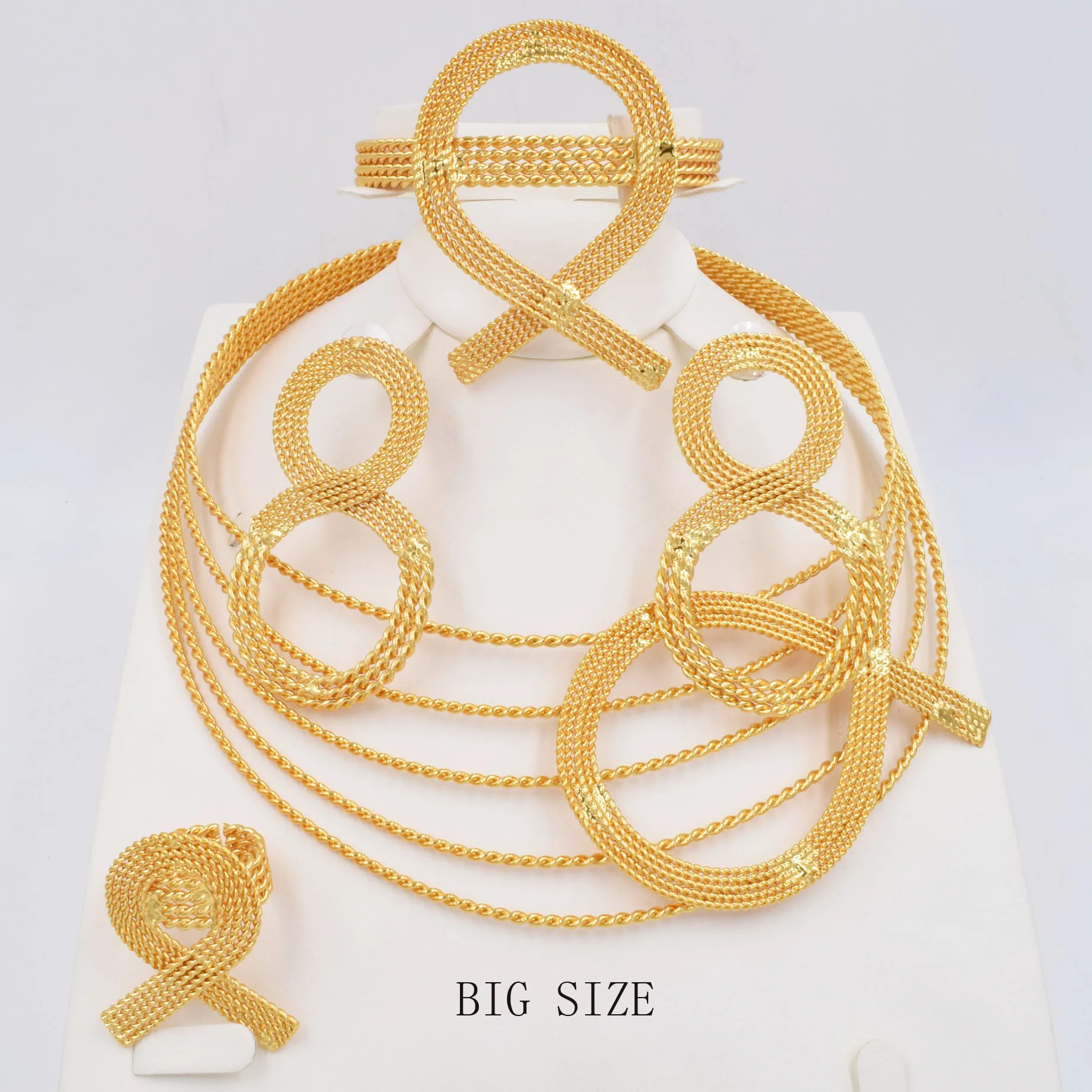 

NEW Fashion Classic Ladies Big sets Earring Jewelry Sets and Nigerian Bride Luxury Elegant Necklace Jewelry Set Party