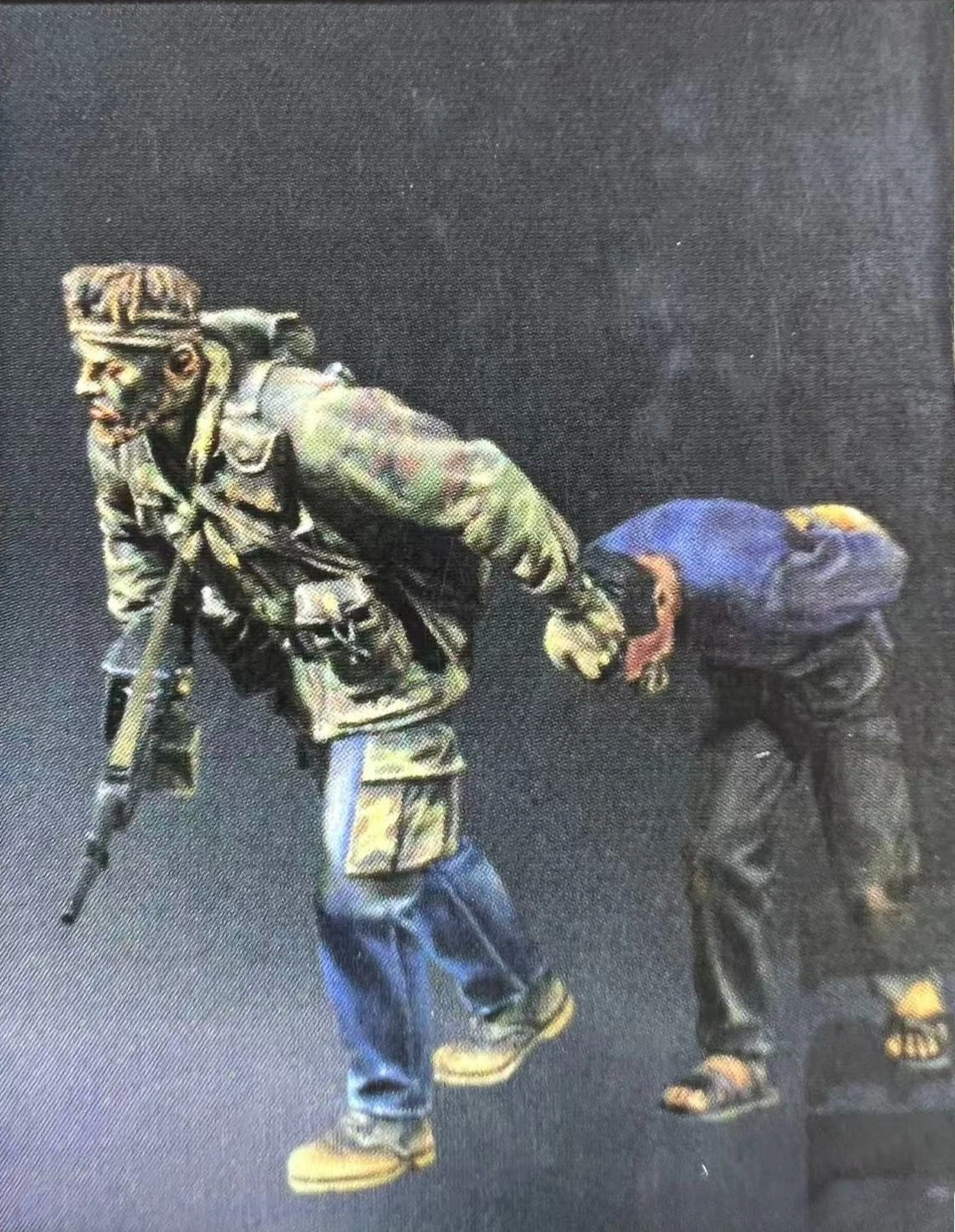 

1/35 литая модель из смолы, модель сцены США SEAL&POW, неокрашенная игрушка