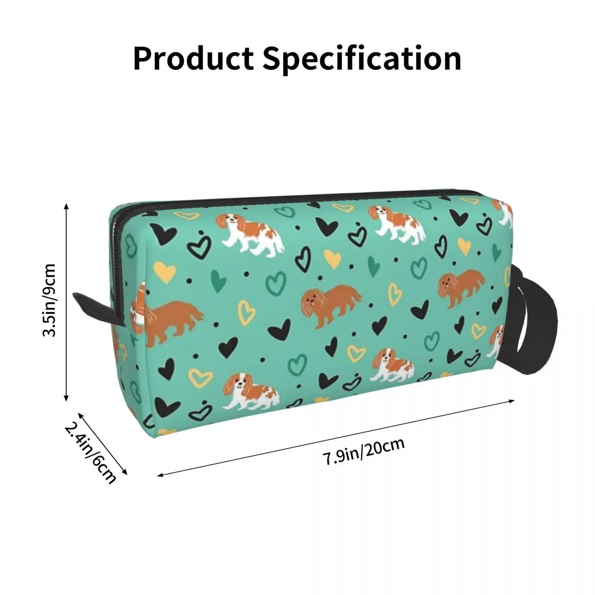 Love Cavalier King Charles Spaniel - Ruby And Blenheim Makeup BagToiletry Cosmetic Bag for Women Beauty Travel Pencil Case