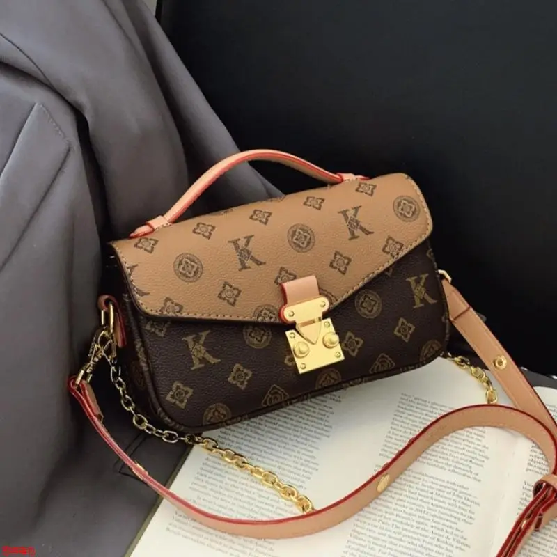 خمر قفل حقيبة مربعة كتلة اللون محفظة الكتف للنساء المطبوعة سلسلة حزام Crossbody حمل حقيبة المتخصصة حقيبة رافعة أنيقة ​