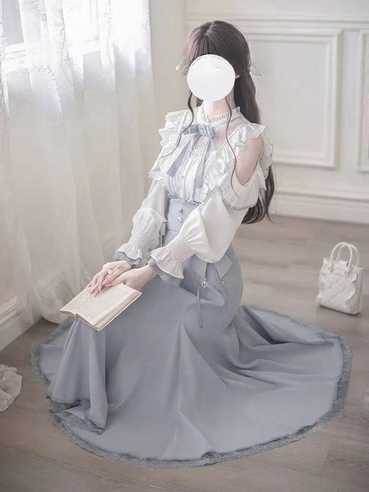 2026 여성 일본 카와이 2피스 세트 얇은 치마 정장 겨울 달콤한 리본 슬림 탑스 패션 뉴 빈티지 크리스마스 숏 아웃핏