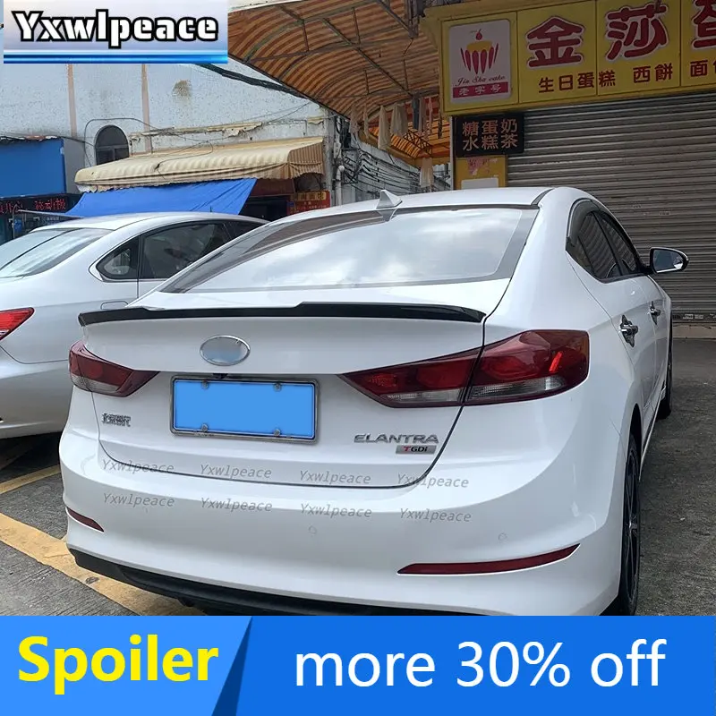 

For Hyundai Elantra Trunk Spoiler 2016 2017 2018 High Quality ABS Plastic Unpainted Color Rear Trunk Lip Wing Car Styling