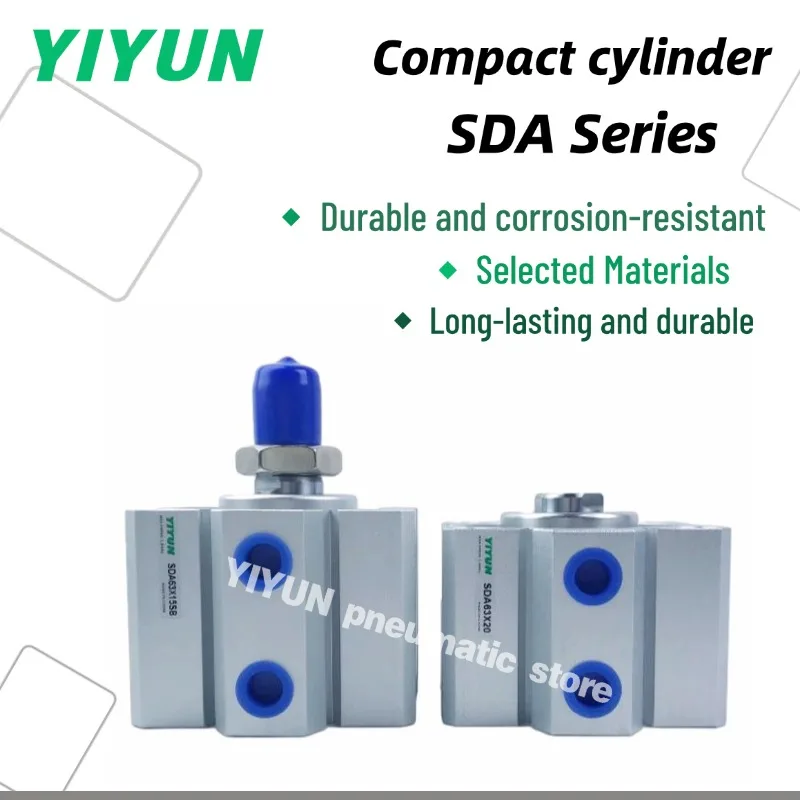 

SDA63X5X10X15X20X25X30X35X40X45X50X60X70X80X90X100 S B SB Компактный цилиндр серии SDA Инструменты для пневматических компонентов
