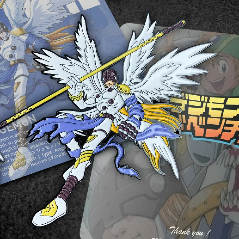 Cartoon Anime Digimon Figure Angemon Painted Pins Badge Brooch Figure Fashion Ornament Pins Brooches on Clothes Accessories Gift