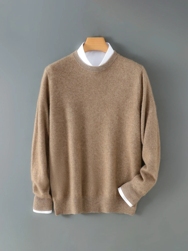 

Basic Men's Sweater 100% Merino Wool Pullover Autumn Winter Sweater Knit O-Neck Smart Casual Cashmere Clothing Solid Inside Join