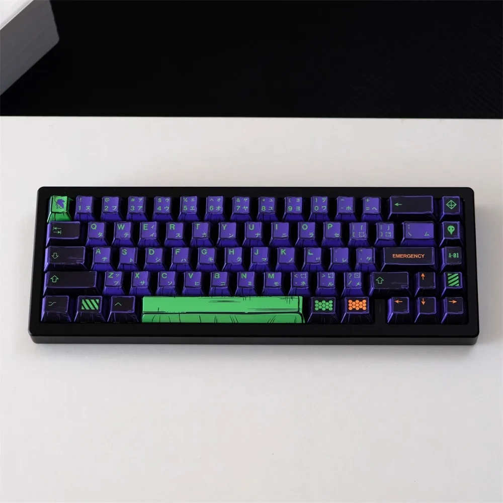 Manga Mecha Theme Keycap Set 144key PBT Custom Unit-01 Anime Keyboard Cap Cherry Profile Gaming KeyCap for Mechanical Keyboard