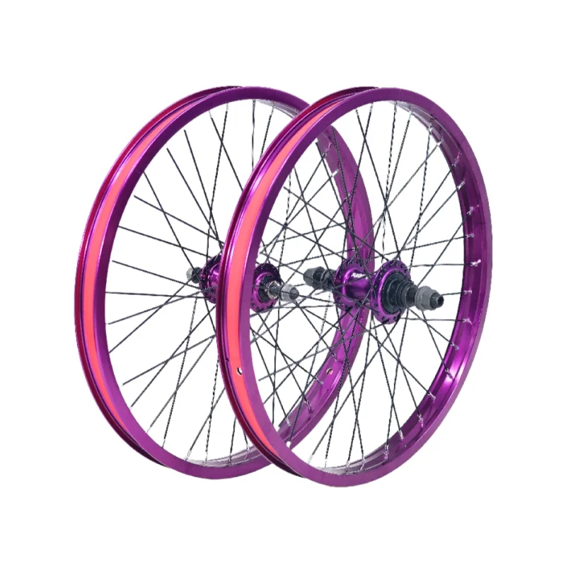 20 Inch BMX Bike Wheel Small Wheel Stunt Performance Wheelset High Strength Aluminum Alloy Doule Layer BMX Bikes Wheel Rim