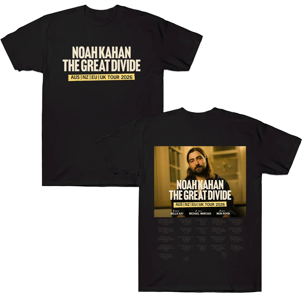 Noah Kahan The Great Divide TOUR 2026 T Shirts Women Men Pure Cotton Casual T-Shirts Crewneck Tee Shirt Short Sleeve Summer Tees