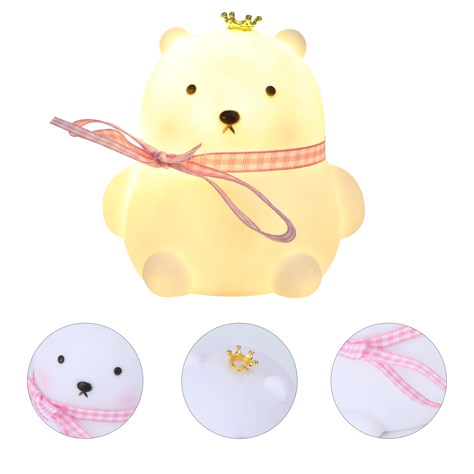 

LED Bear Lamp Kids Room Decor Cartoon Luminous Toy Glow Bear Model Toy Bedroom Party Store Easter Safe Material