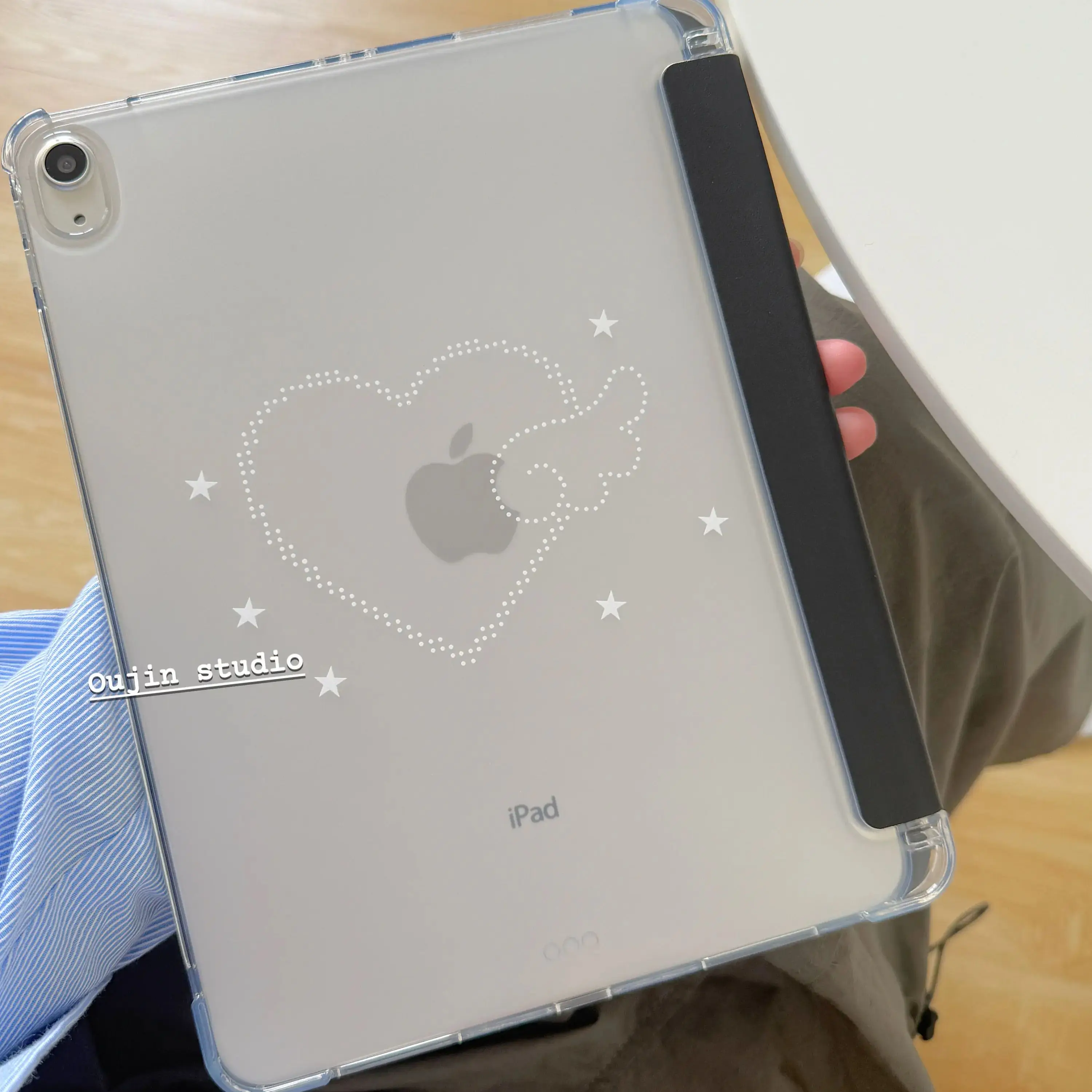 

Корейский милый чехол для iPad с мультяшными сердечками, крыльями, звездами и горошком, для iPad Air 11 A16 10 Pro 11" MINI, Y-образный чехол с отсеком для карандаша