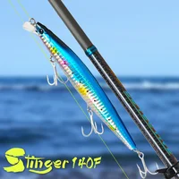 Señuelo de pesca TSURINOYA Stinger 140S, pececillo hundido DW92 140mm 26g, lubina de agua salada, cebos duros grandes de fundición Ultra larga Jerkbait