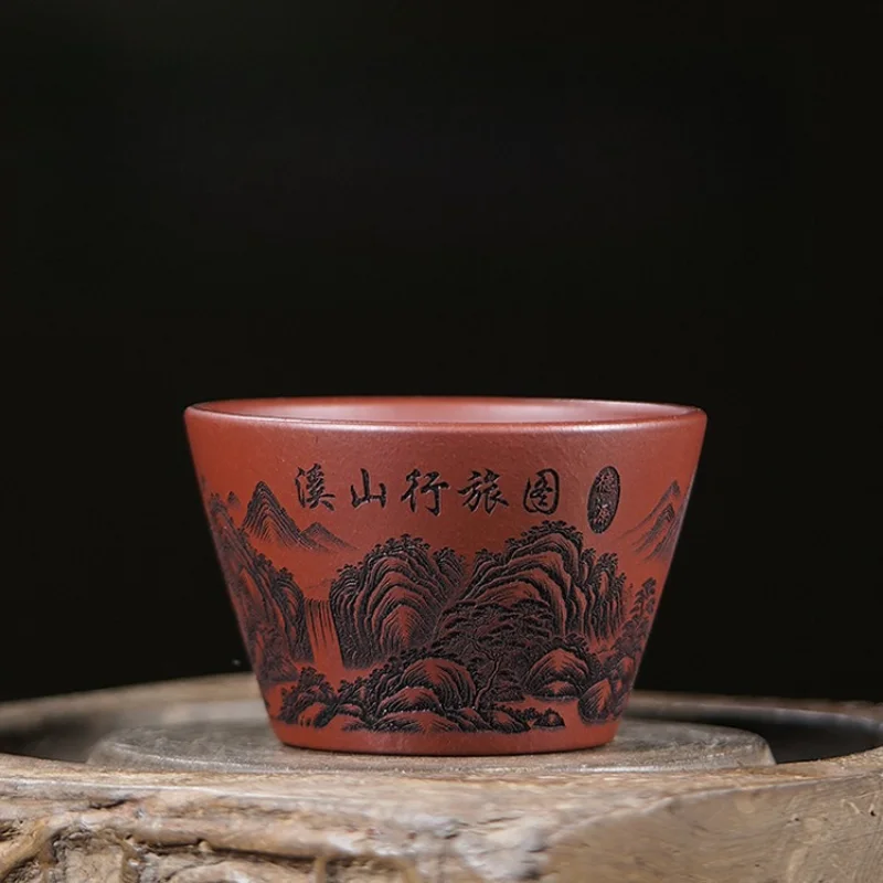 Authentic Purple Clay Master Teacup Large Tasting Cup Thickened Wide Mouth For Home Kung Fu Tea Ceremony Table Decor Gift