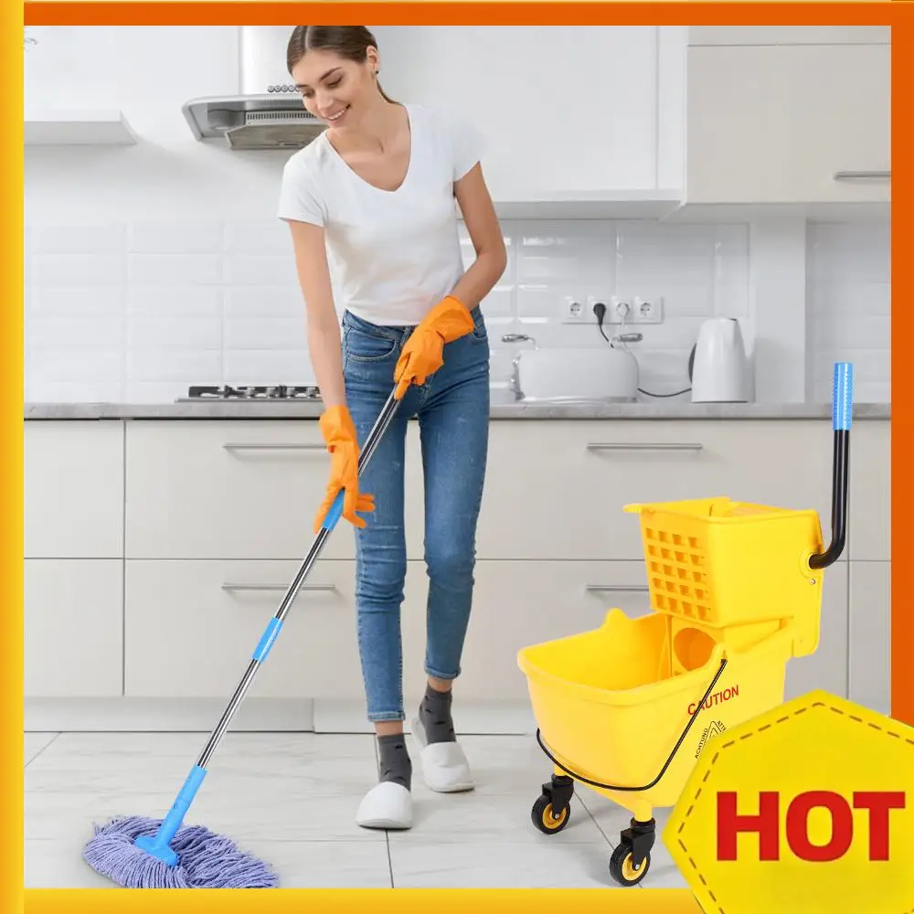 

24-литровое ведро для уборки в отелях с отжимом, износостойкое, многофункциональное, креативное, на тележке, для мытья полов