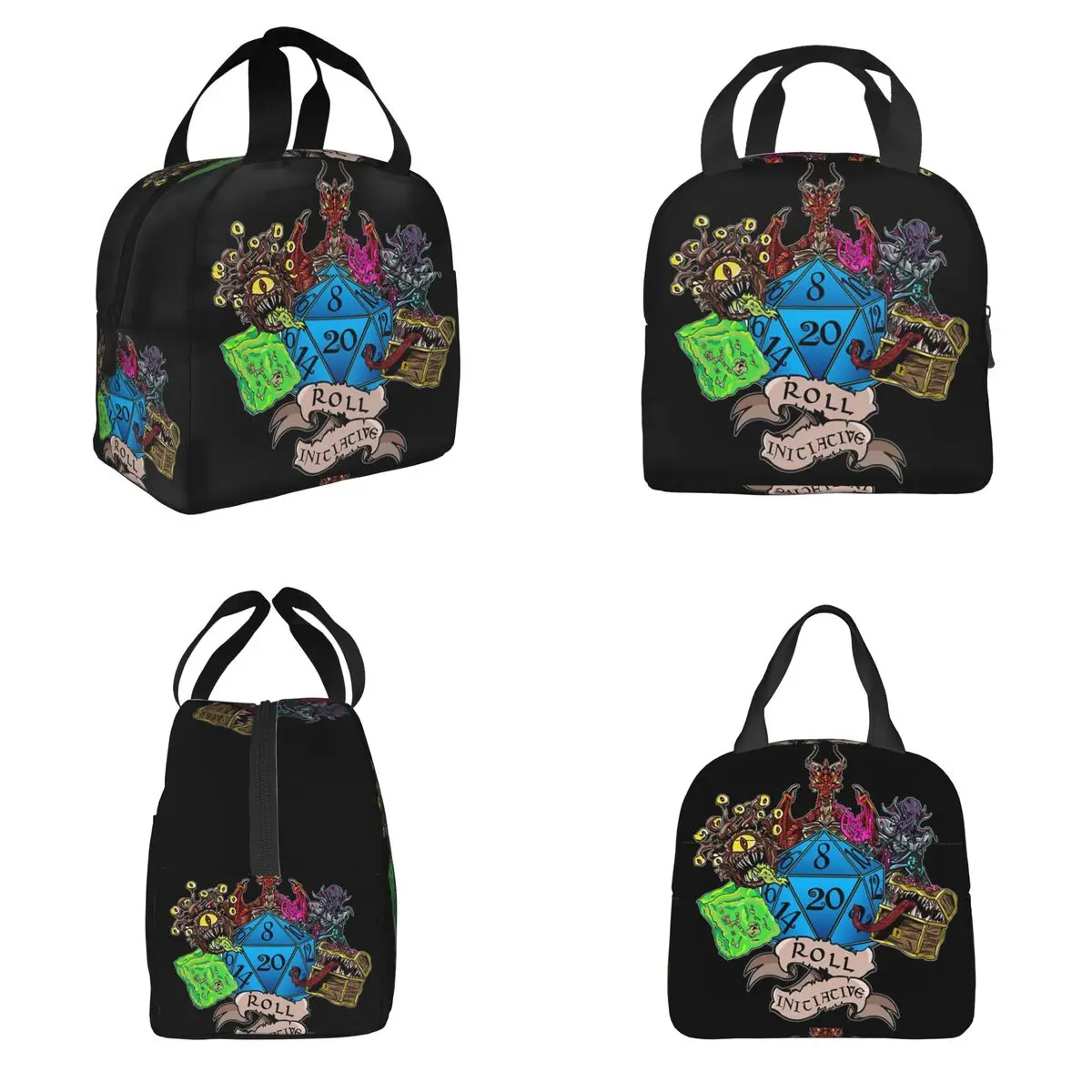 حقيبة غداء معزولة من Roll Initiative Dungeon and Dragon للنساء والأطفال، صناديق طعام محمولة، حقيبة غداء حرارية #6