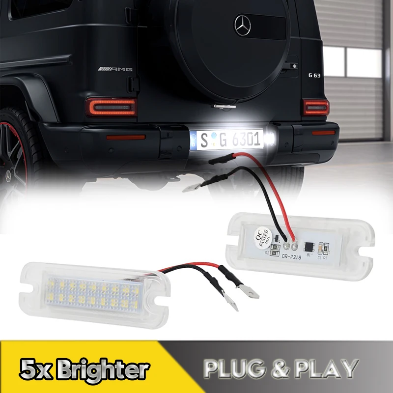 

2Pcs For Mercedes Benz G-Class G55 G63 G65 G500 G550 W463 LED Number License Plate Lights Lamps Car Accessories OEM#A4638200356