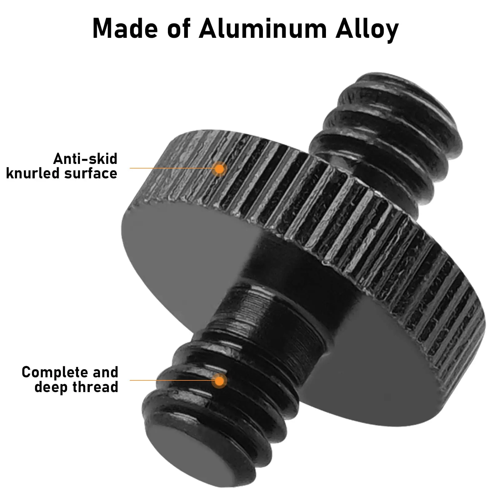 Adaptador de metal roscado com parafuso duplo macho, tripé, acessórios para câmera, suportes, 1,4 "macho para 1,4"