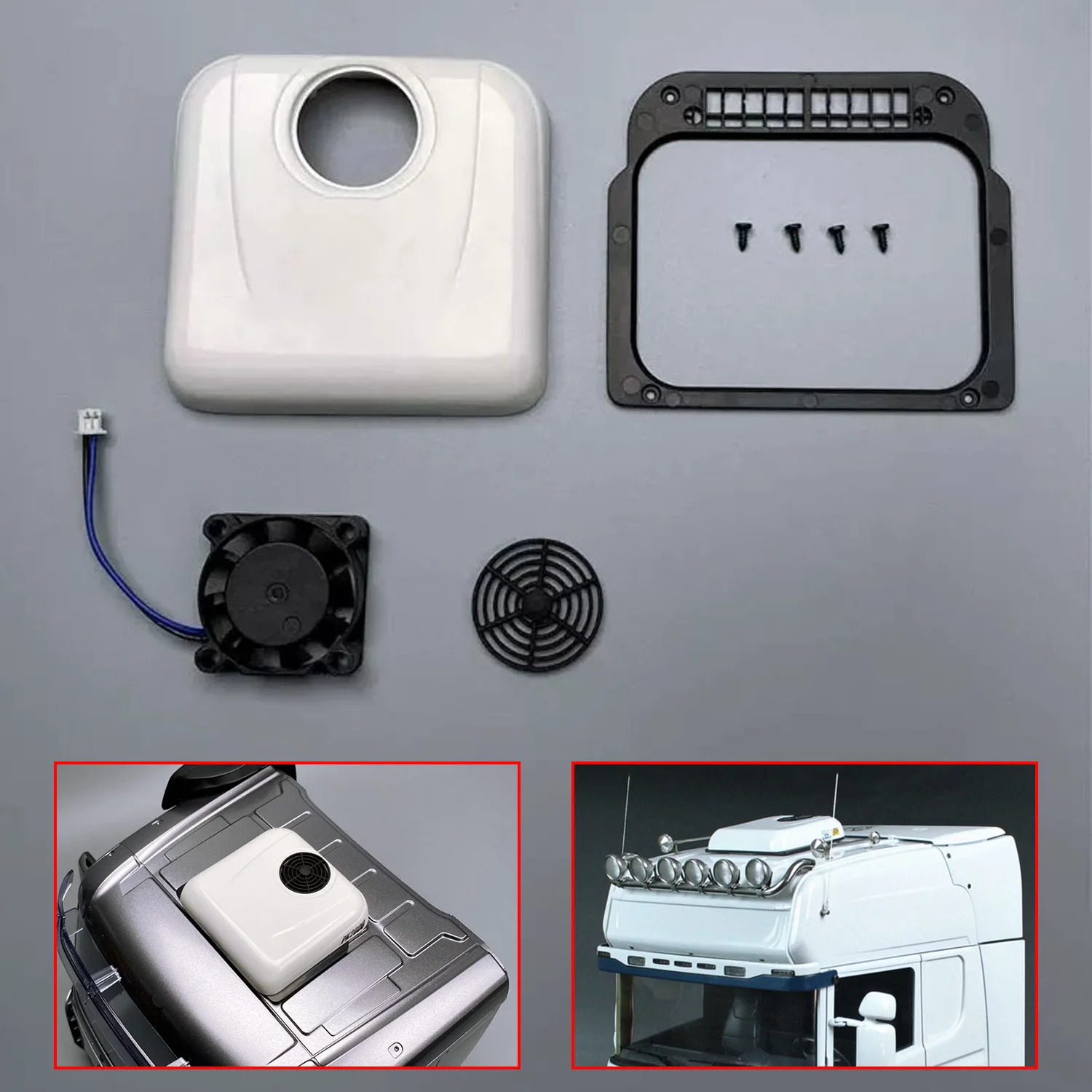 

1/14 Decorative Air Conditioner Spare Part for Remote Control Tractor Trucks Dumpers Radio Control Cars DIY Model RC Toys