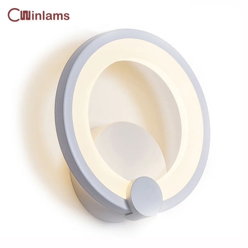 LED Wall Lamp Fashion Round Acrylic Creative Wall Light Circle Personality Aisle Bedroom Bedside Lamp