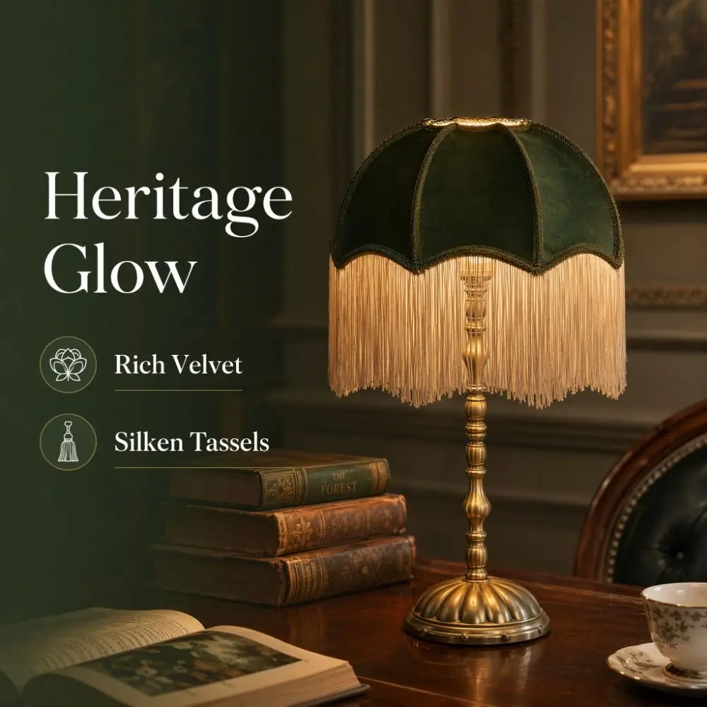 20CM 25CM 30CM Fabric Lampshade European-style Vintage Style Tassels E27 Lampshade Easy To Replace Premium Feel Retro Lampshade