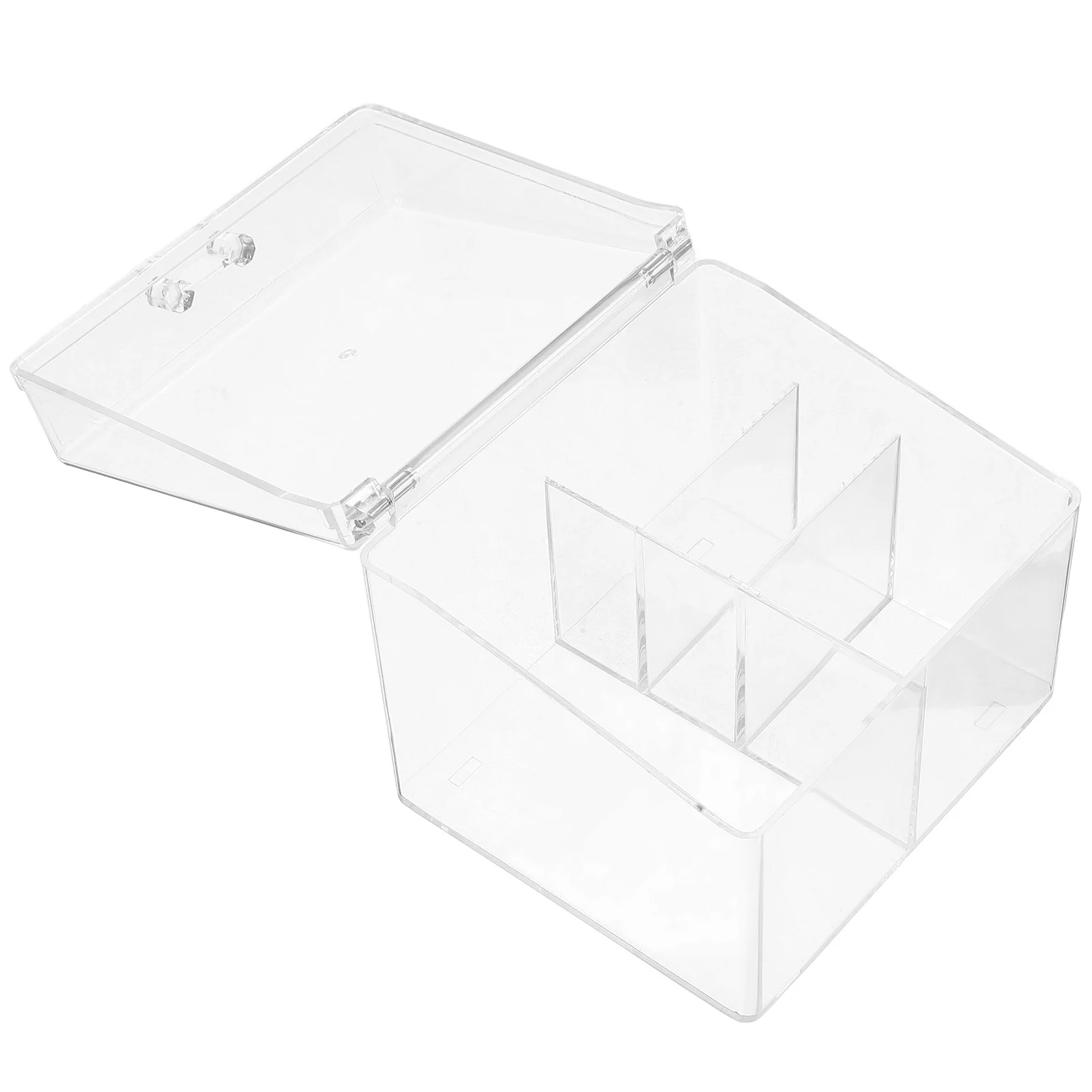 

Multi Functional Clear Plastic Business Card Organizer Compact Desktop Card Storage Box Transparent Holder for Office Use