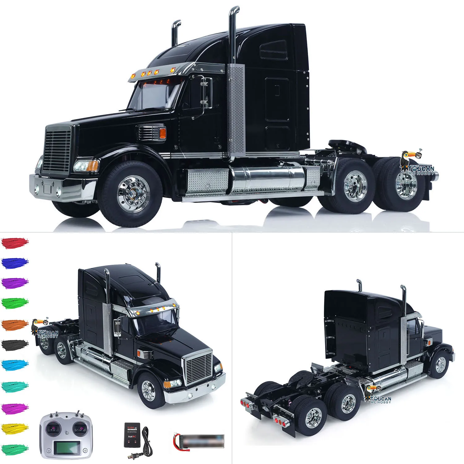 Camión Tractor RC 56314 personalizado 1/14 DIY TAMIYA Knight Hauler 6*4 camión de Control remoto modelo de coche vehículo de sonido ligero modelo de juguete
