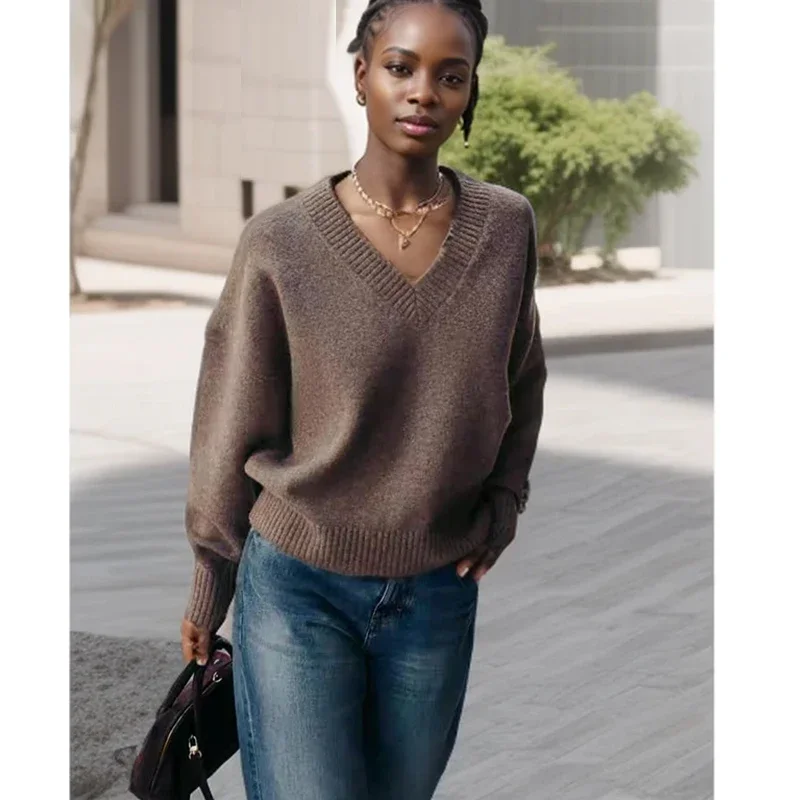 

New Autumn Women's Sweater Chic Winter Warm Knit Sweater Women's Fashion Loose Elegant Long-Sleeved Youth Autumn Pullover