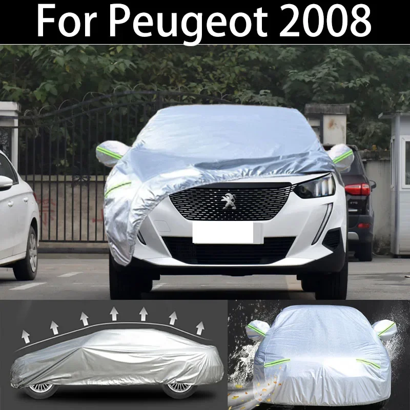 

For Peugeot 2008 car Cover Dustproof Outdoor Indoor UV Snow Resistant Sun rain Protection waterproof hail cover for car