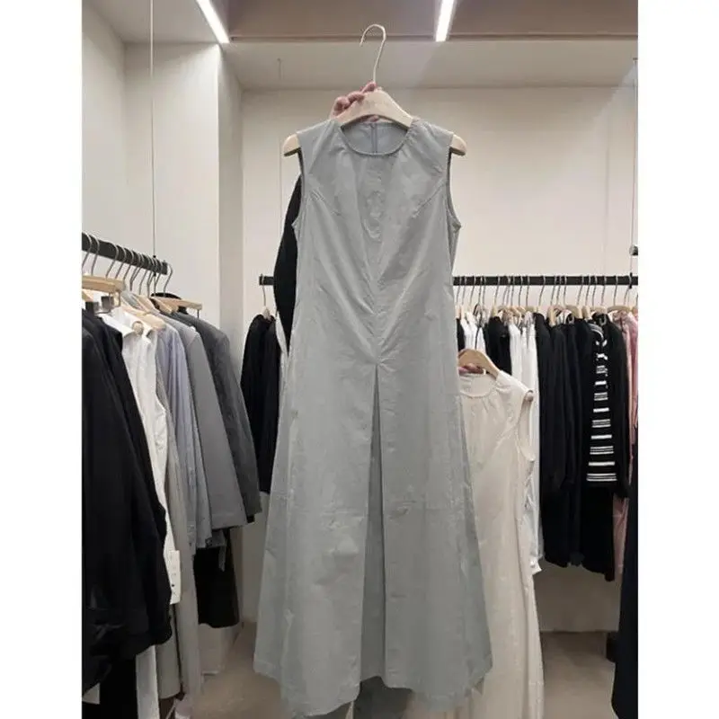 

Spring/Summer Fashion New Women's Oversize Dress Loose Commuter Casual Round Neck Work Vest Dress