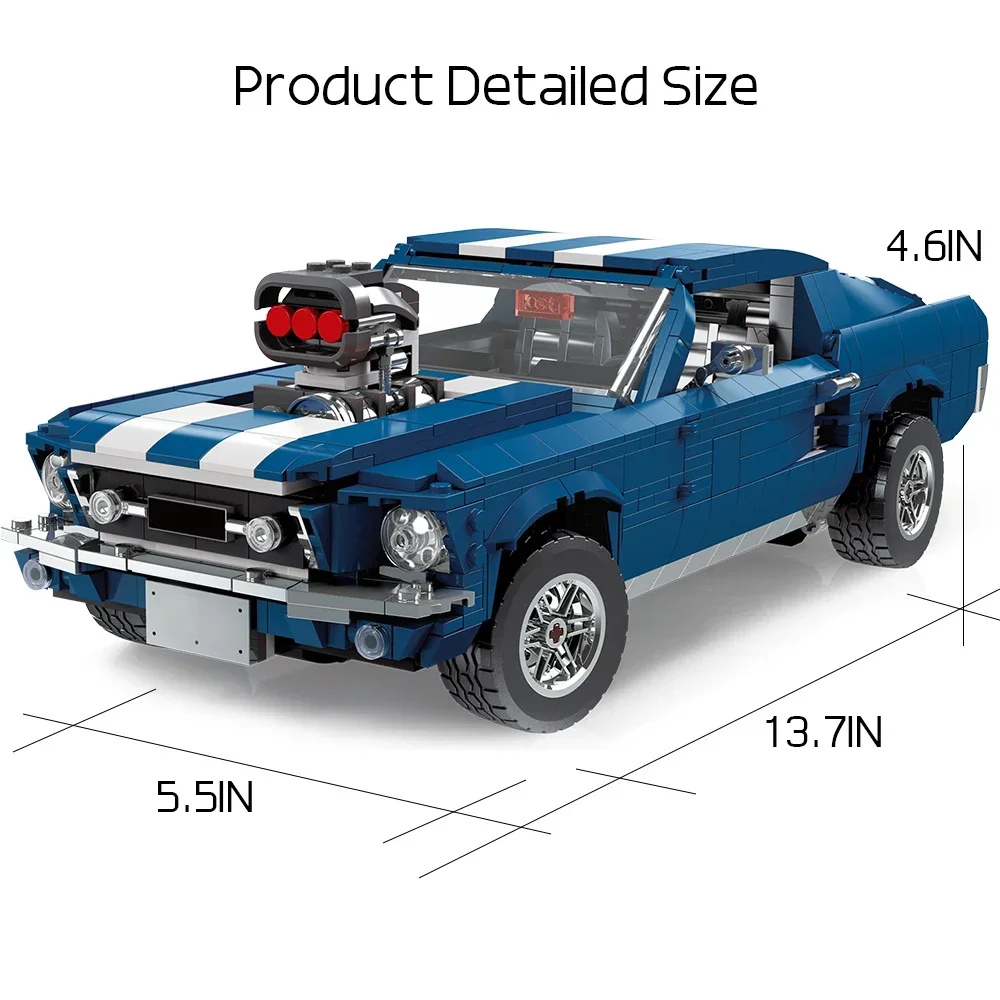 1680PCS Innovation Expert Ford Sports Racing Car Model Building Blocks  Bricks DIY Toys for Kids Adults Birthday Christmas Gifts