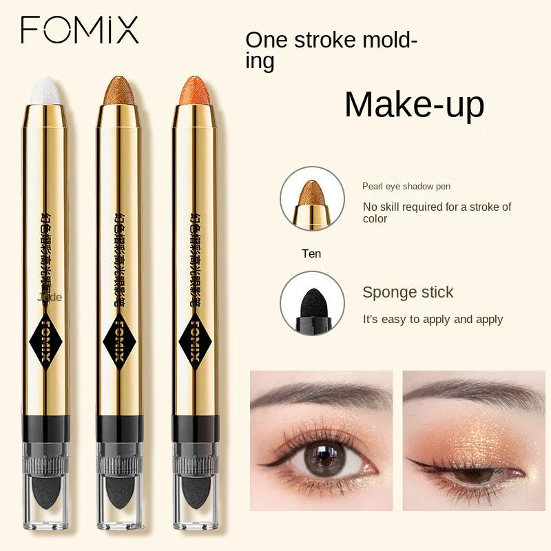 

FOMIX Magic Color Bright Color Highlights Eye Pencil Pearl Fine Flash Grooming Carry Bright Double Eye Shadow Bar With a Molding