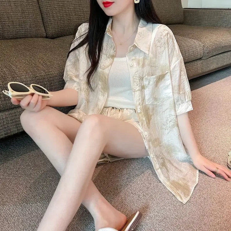 Two-piece Female Shorts Summer Fashion 2024 Women\'s Short Sets 2 Pieces New Complete Full Vacation Outfits Woman Stylish Light