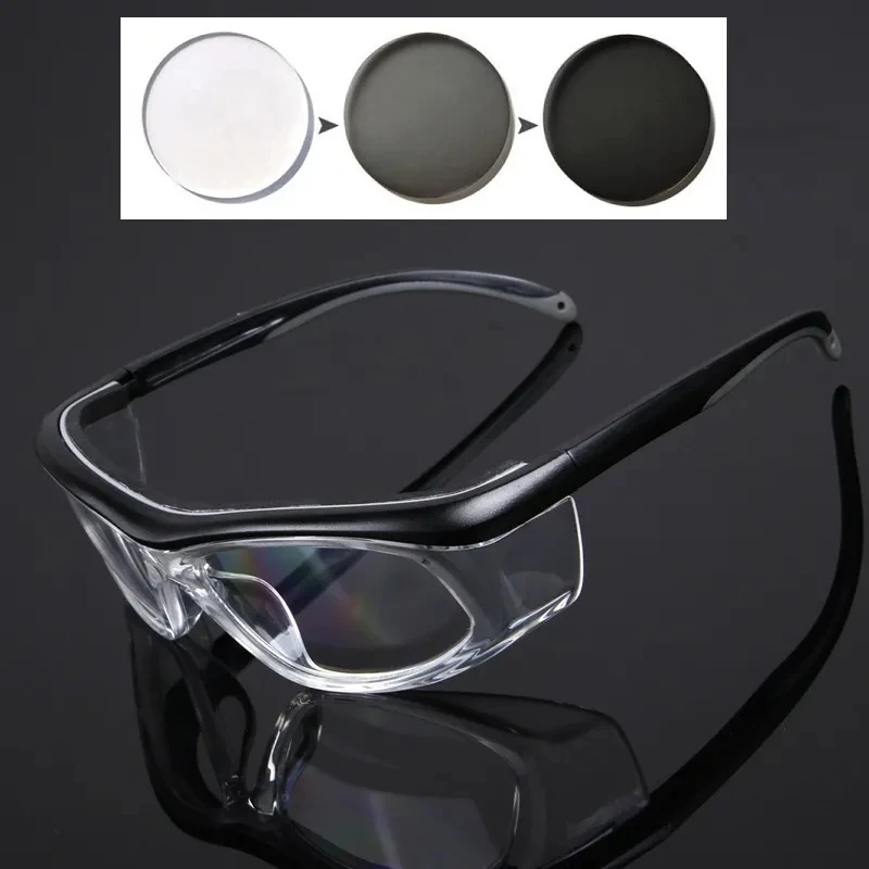 Vazrobe Safety Glasses Goggles Anti Splash Photochromic Myopia Glasses 0 -100 150 200 250 300 Grade Transition Eyeglasses Frame