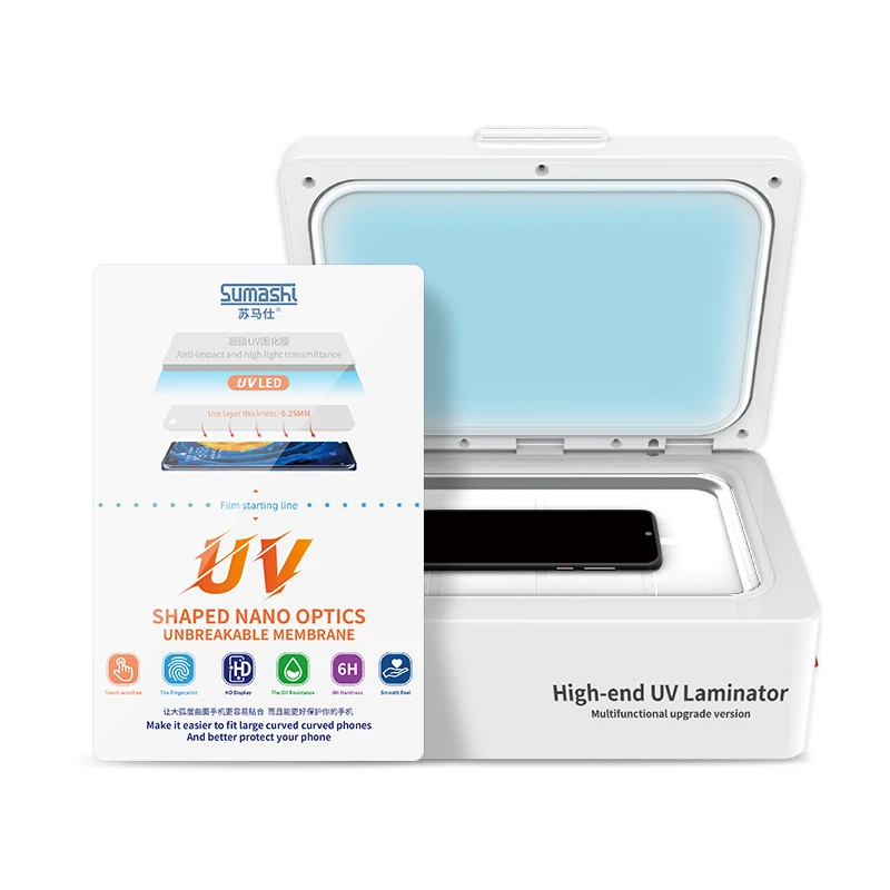 New UV Curing Laminator Uv Curved Screen Guard Sheet Bonding Machine For Samsung S21 S22 Uv Curing Screen Protector Film