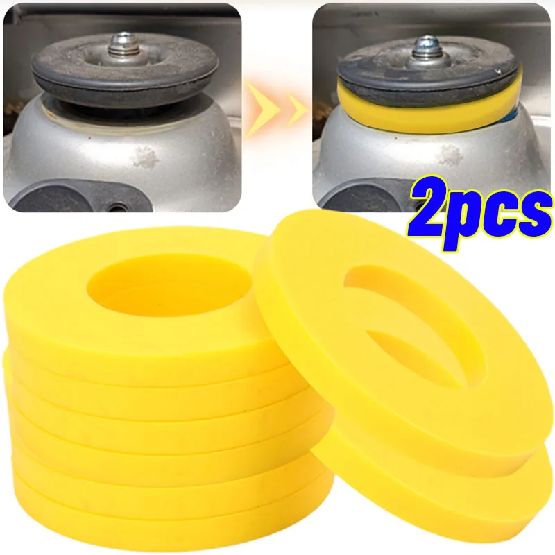 2pcs Silencer Pad Rubber Bushing Dampers Universal Front Strut Tower Mount Suspension Shock-Absorbing Bearing Washer Over Bumps