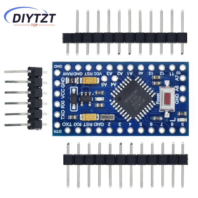 DIYTZT 1/5PCS Pro Mini 328 Mini 3,3 V/8M 5V/16M ATMEGA328 ATMEGA328P-AU 3,3 V/8MHz 5V/16MHZ para Arduino