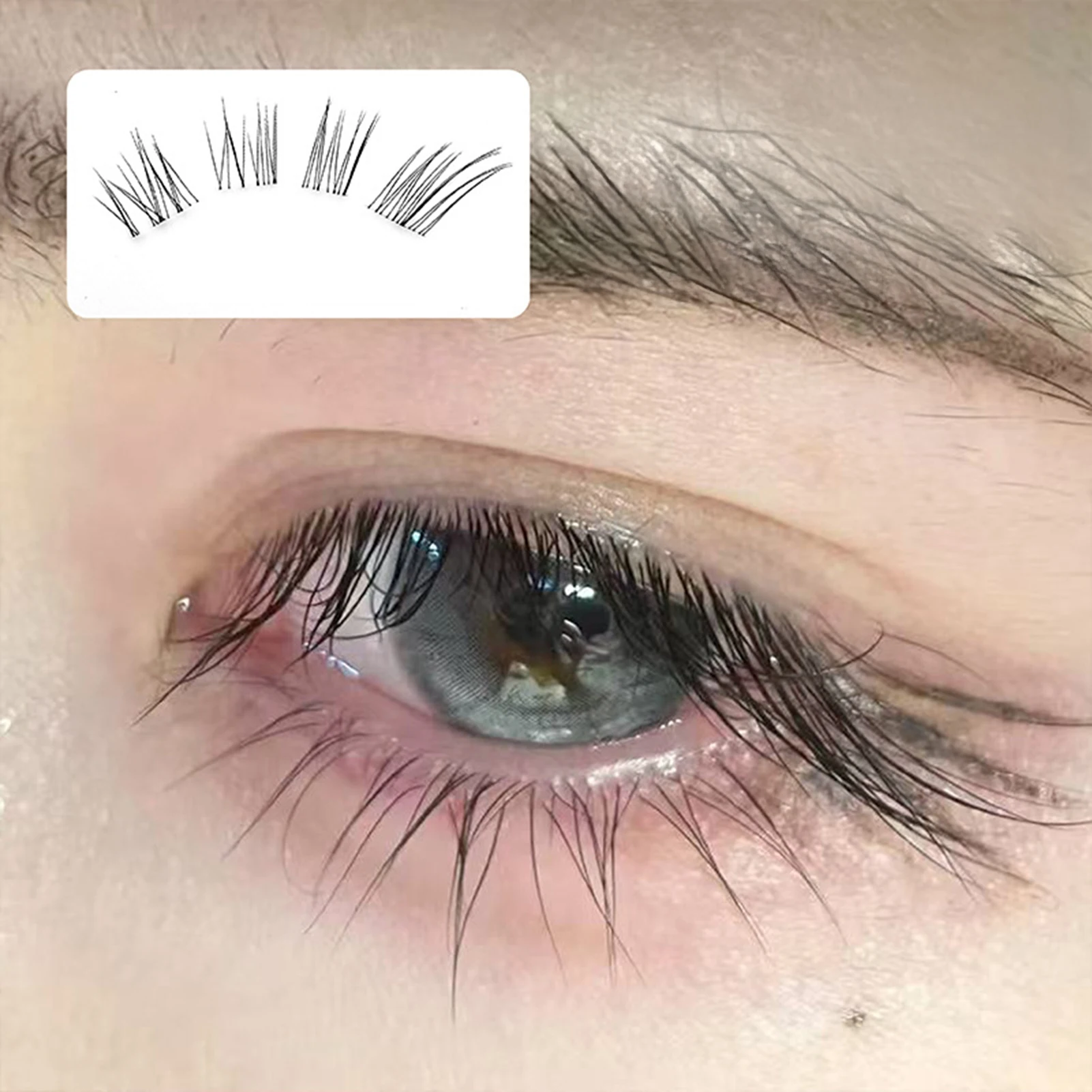 DIY Fluffy Cat Eye Falsche Wimpernverlängerungen Einzelne Clusterwimpern Natürlicher geflügelter Stil Tägliche Wimpern Koreanisches Make-up-Zubehör – Detail 2