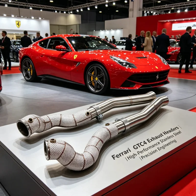 Factory Custom Stainless Steel Exhaust Header for Ferrari GTC4 Lusso 3.9T Exhaust Pipes Downpipe with Heat Shield Power Upgrade