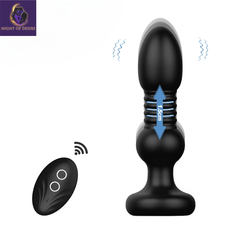 Electric Massager Retractable Rear Anal Plug Wireless Remote Control Male Female Wearable Masturbators Vibrating Rear Sexy Toys