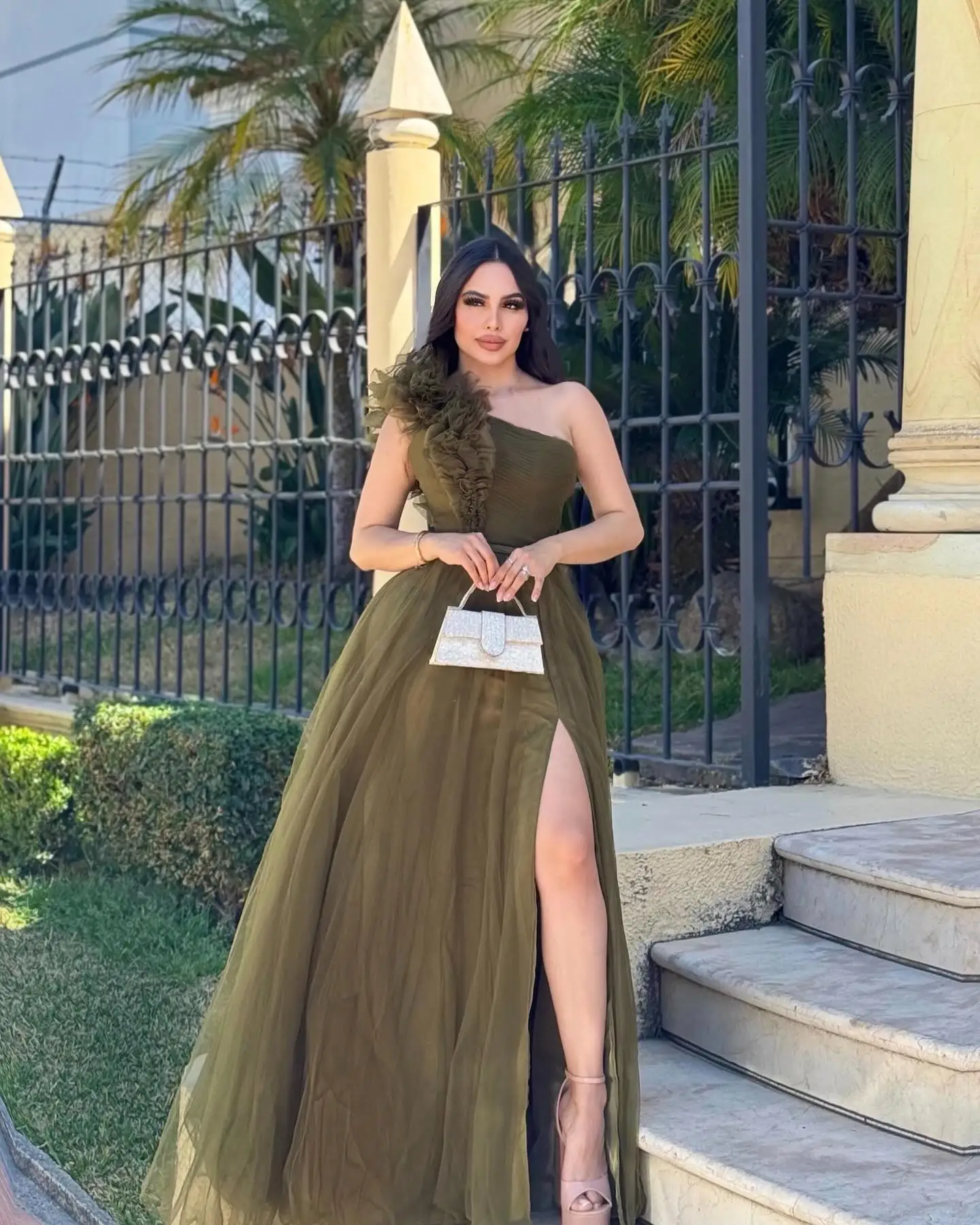 MVOZEIN Luxury One-Shoulder Evening Dress Tulle A-Line Elegant Women's Party Gown Floor Length Birthday Dresses
