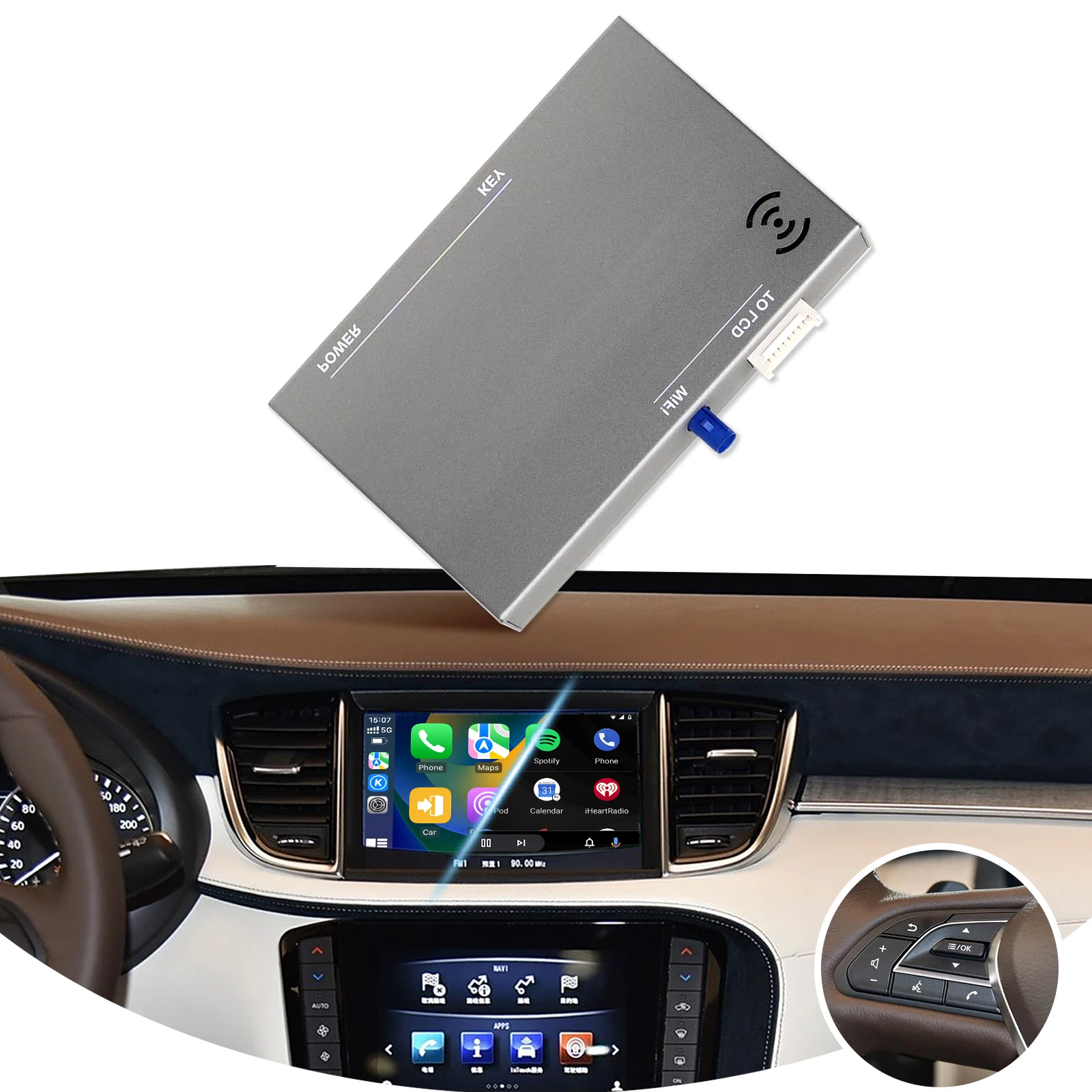 Exploter Wireless CarPlay Android Auto Module OEM Button Built-in WiFi For Infiniti Q50/Q60/Pathfinder 2015-2020 Reverse Video