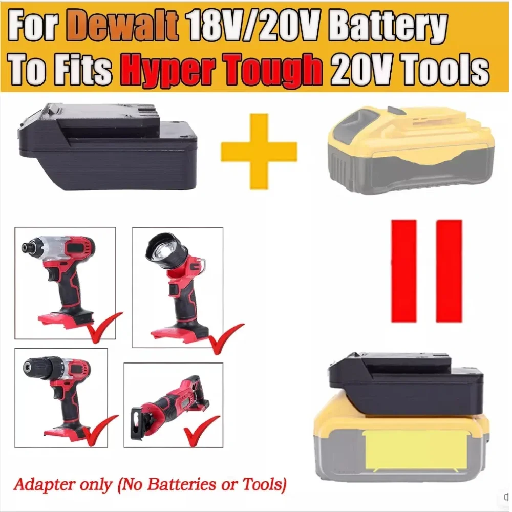 

1 Pcs Battery Adapter/Converter for DEWALT 18V/20V MAX Battery TO Hyper Tough 20V MAX Series Cordless Power Tools(Only Adapter)