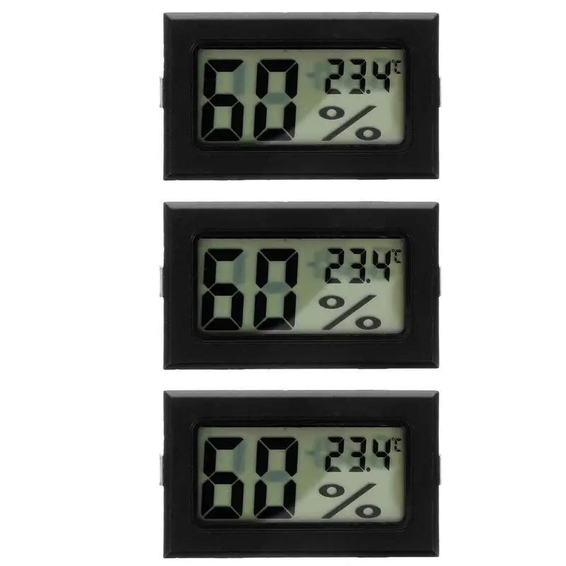 

3pcs Mini Thermometer Hygrometer LCD Digital Display Humidity Meter Indoor Thermometer Moisture Temperature Sensor 5x2.7x1.5cm