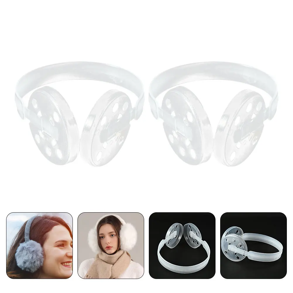 

2 Pcs Ear Cup Plastic Earmuff Frame Shelf Holder for Diy Winter Accessories Muffs