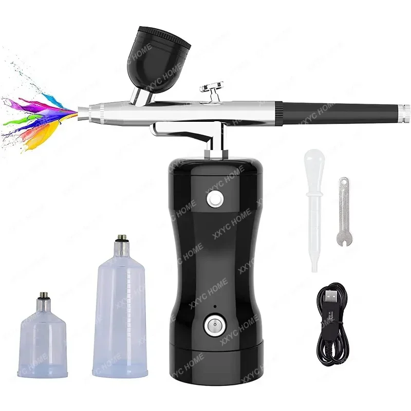 

Portable Rechargeable Mini Air Compressor Kit Air-Brush Paint Spray Gun Airbrush For Nail Art Tattoo Craft Cake Fog Mist Sprayer