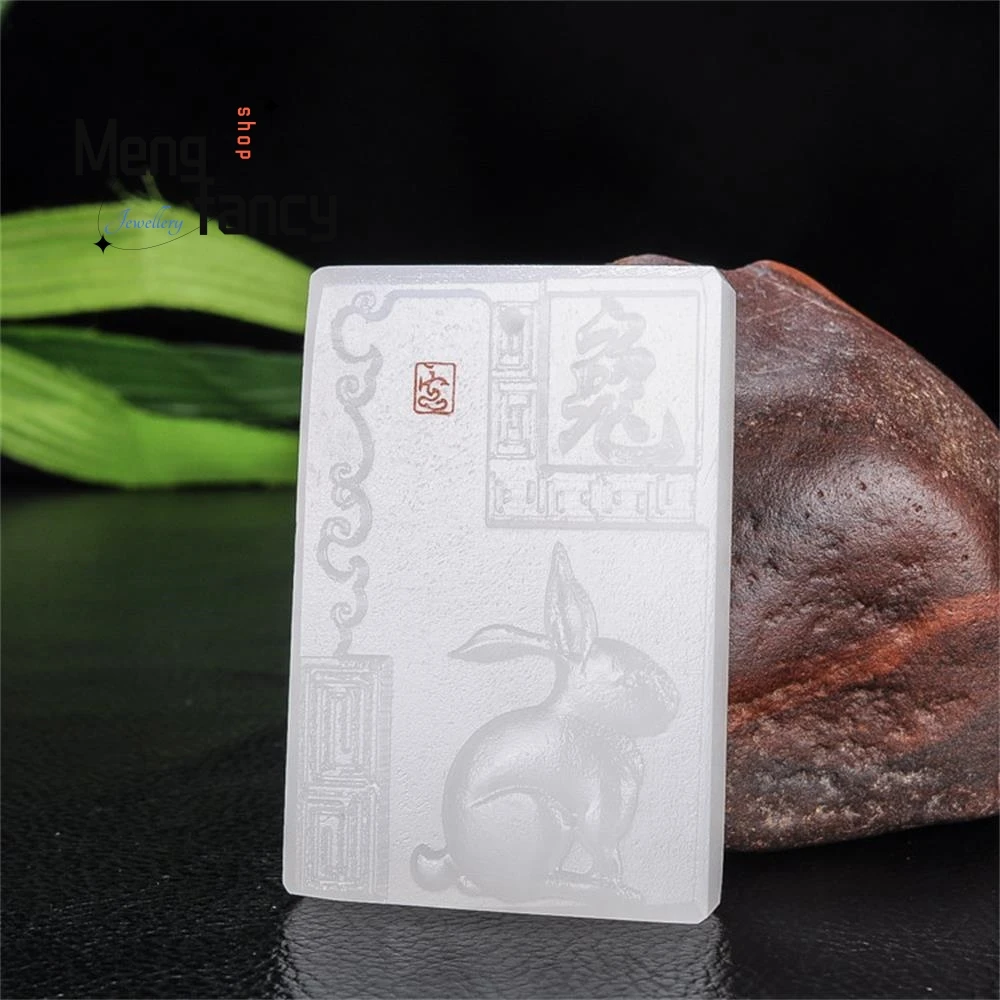 Natural Afghan White Jade Zodiac Pendant National Stylej Mascots Popular Fashion Jewelry Best Selling Couple Fine Holiday Gifts 2