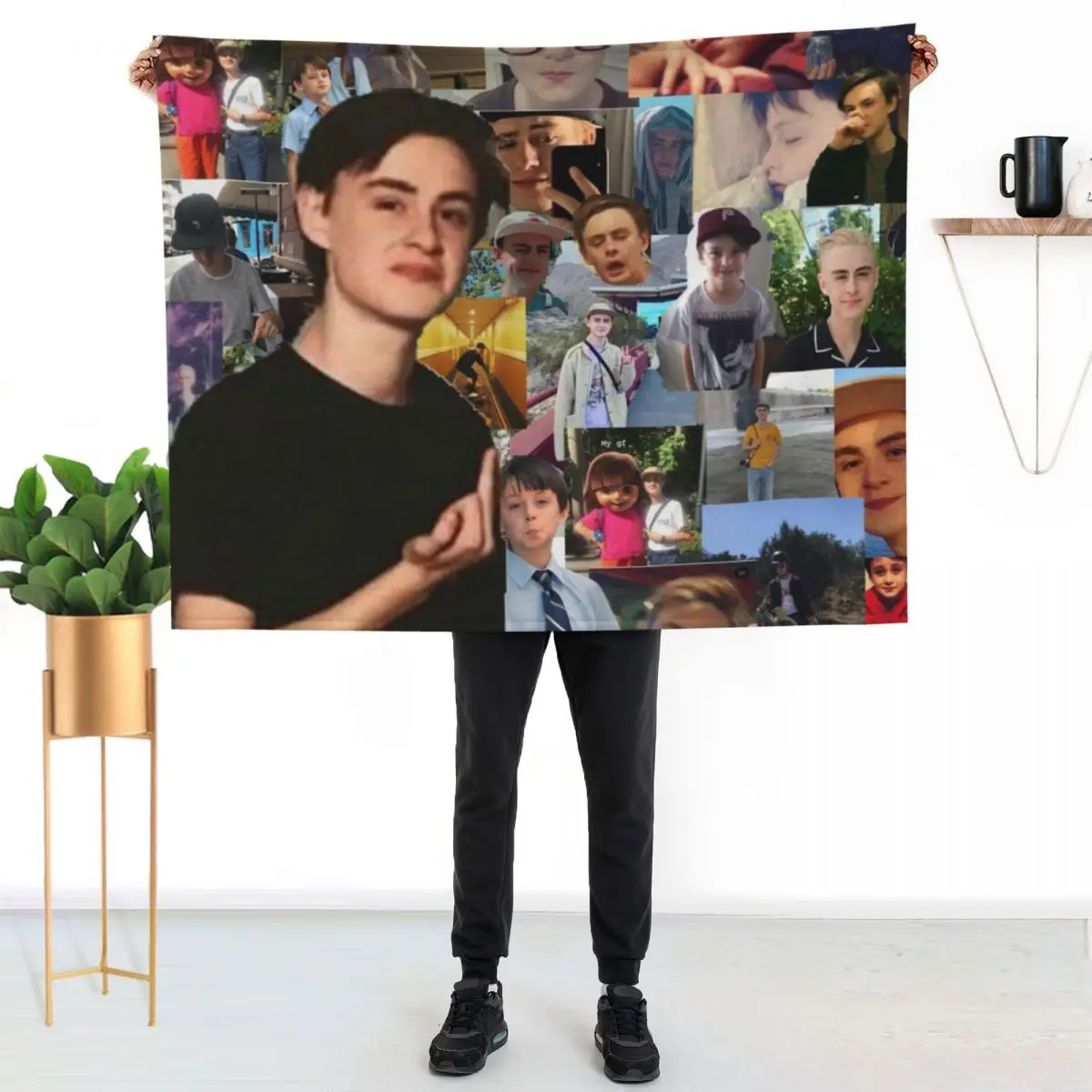 

Jaeden Martell Collage Throw Blanket Soft Bedroom Blanket for Night Sleeping