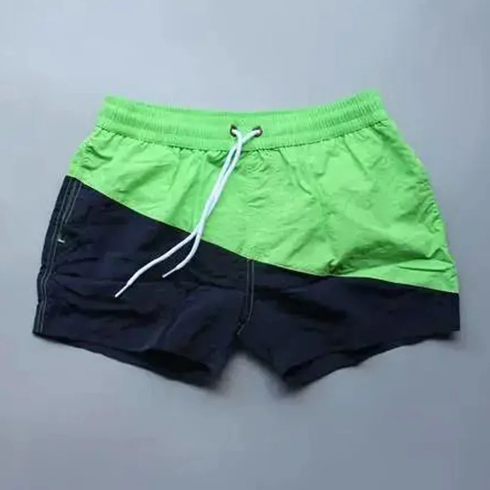 Mens Swim Trunks Running Sports Contrast Color Shorts Waterproof Quick Dry Gym Fitness Casual Beach Shorts Men'S Clothing 2024